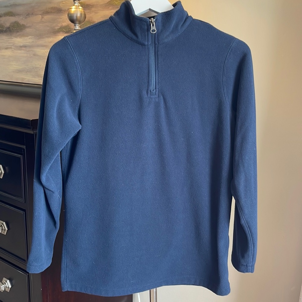 Lands’ End boys large 14/16 fleece pullover navy blue